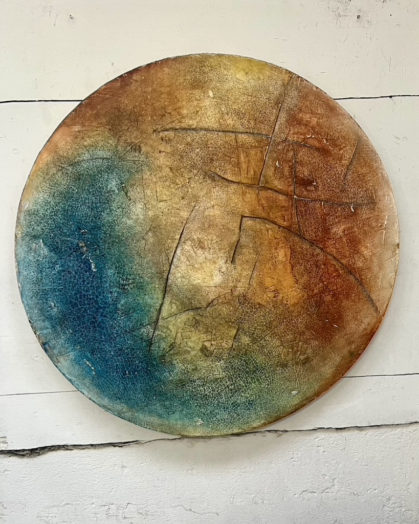 Struktur Bild mit Sumpfkalk rund 120cm