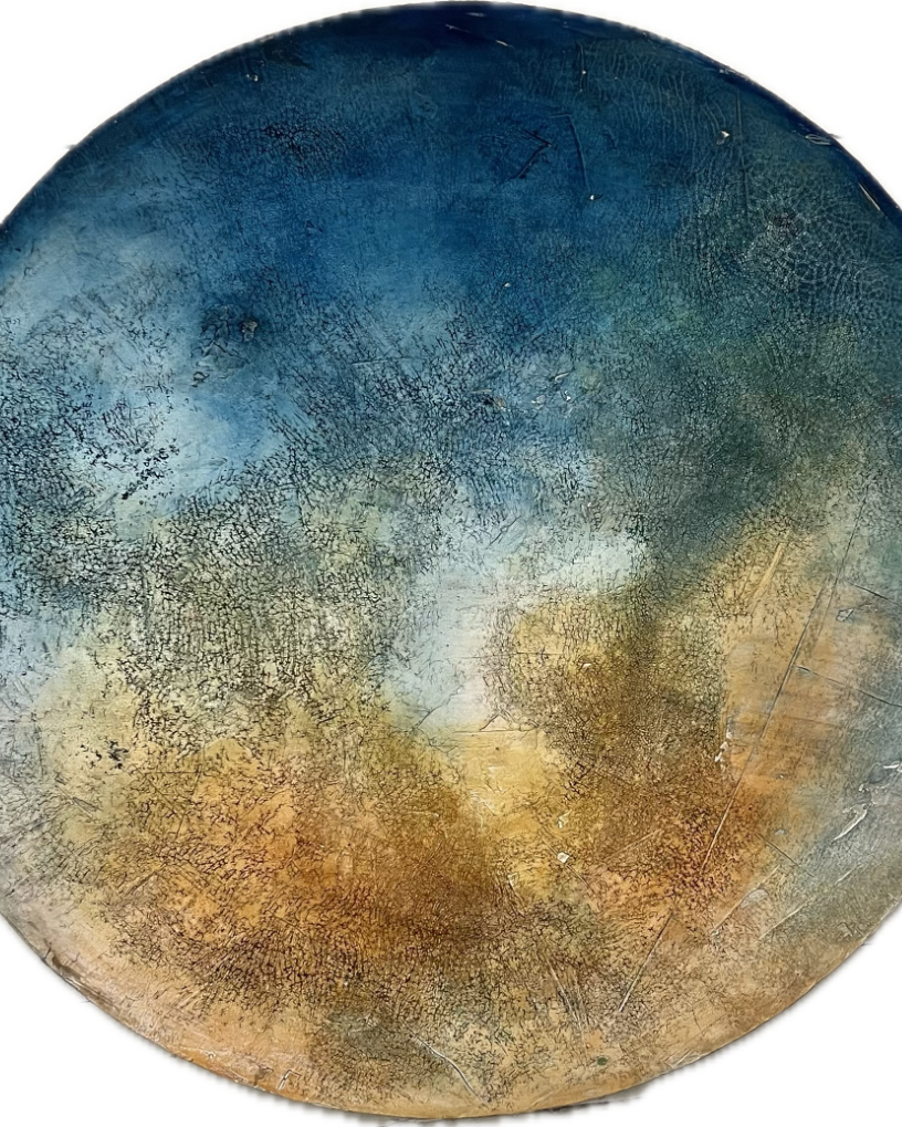 Struktur Bild mit Sumpfkalk rund 120cm