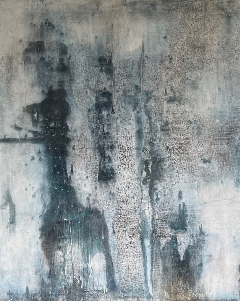 Struktur Bild mit Sumpfkalk mit blau