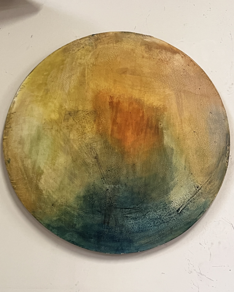 Struktur Bild mit Sumpfkalk rund 120cm