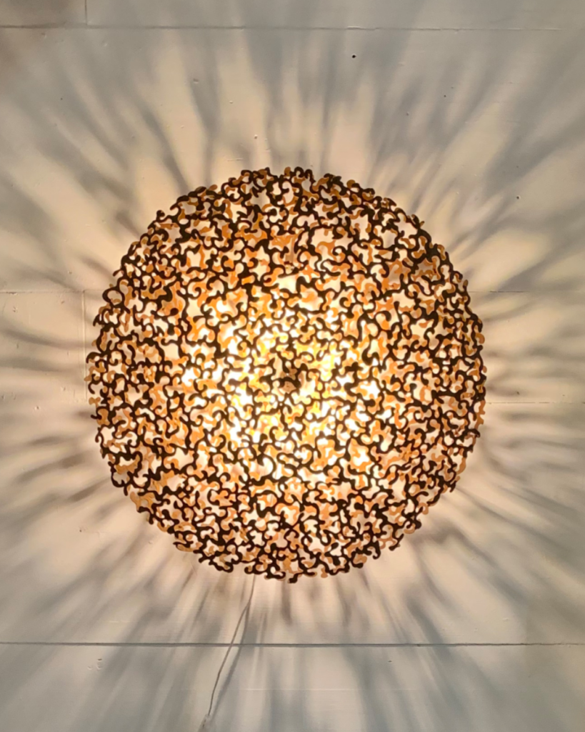 Lampe-Sole 80cm Metallornamente