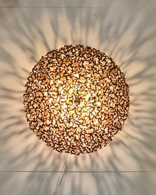 Lampe-Sole 80cm Metallornamente
